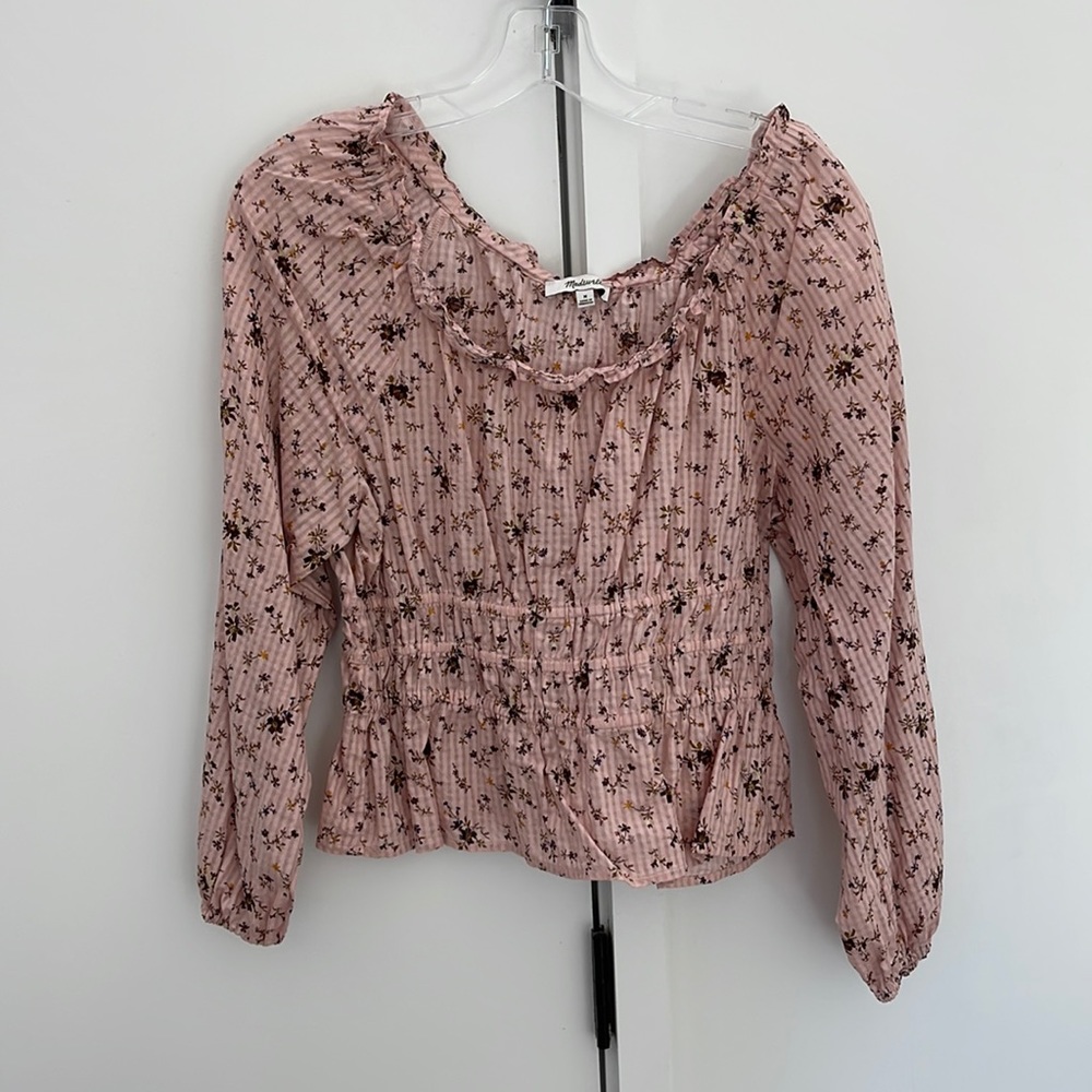Madewell floral peplum blouse